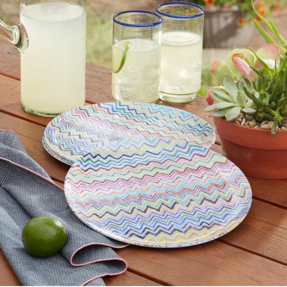 NEW Zig Zag One Melamine Plate Sundance Catalog - Picture 1 of 1